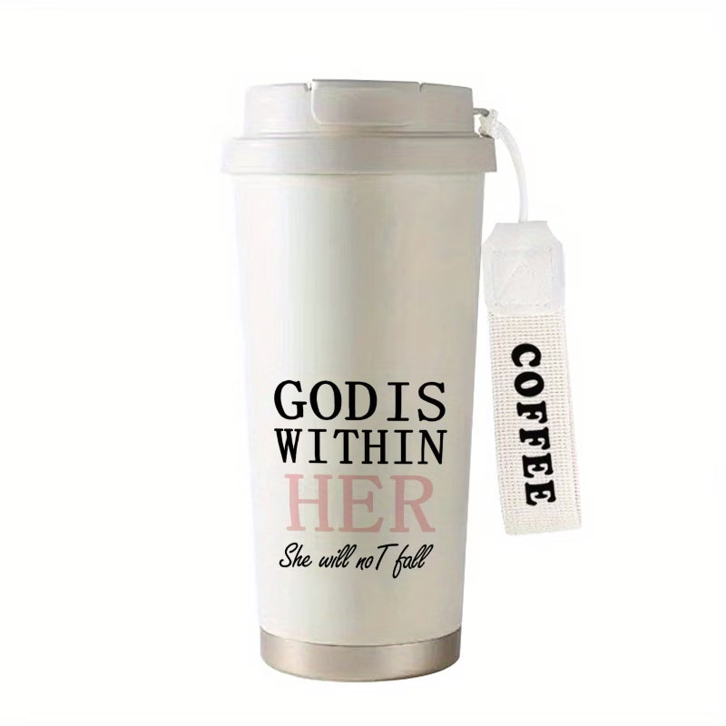 God Is Within Her Stainless Steel Tumbler | Strength & Grace
