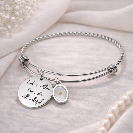 She Will Not Fail Mustard Seed Bracelet | Strong & Steady
