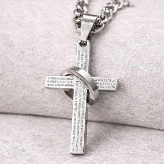 Cross Ring Necklace Prayer Link Chain | Connected in Faith