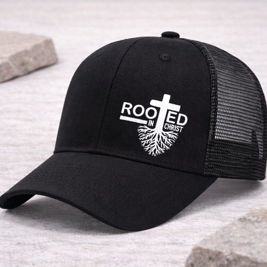 Rooted in Christ Trucker Hat | Grounded & Unshaken