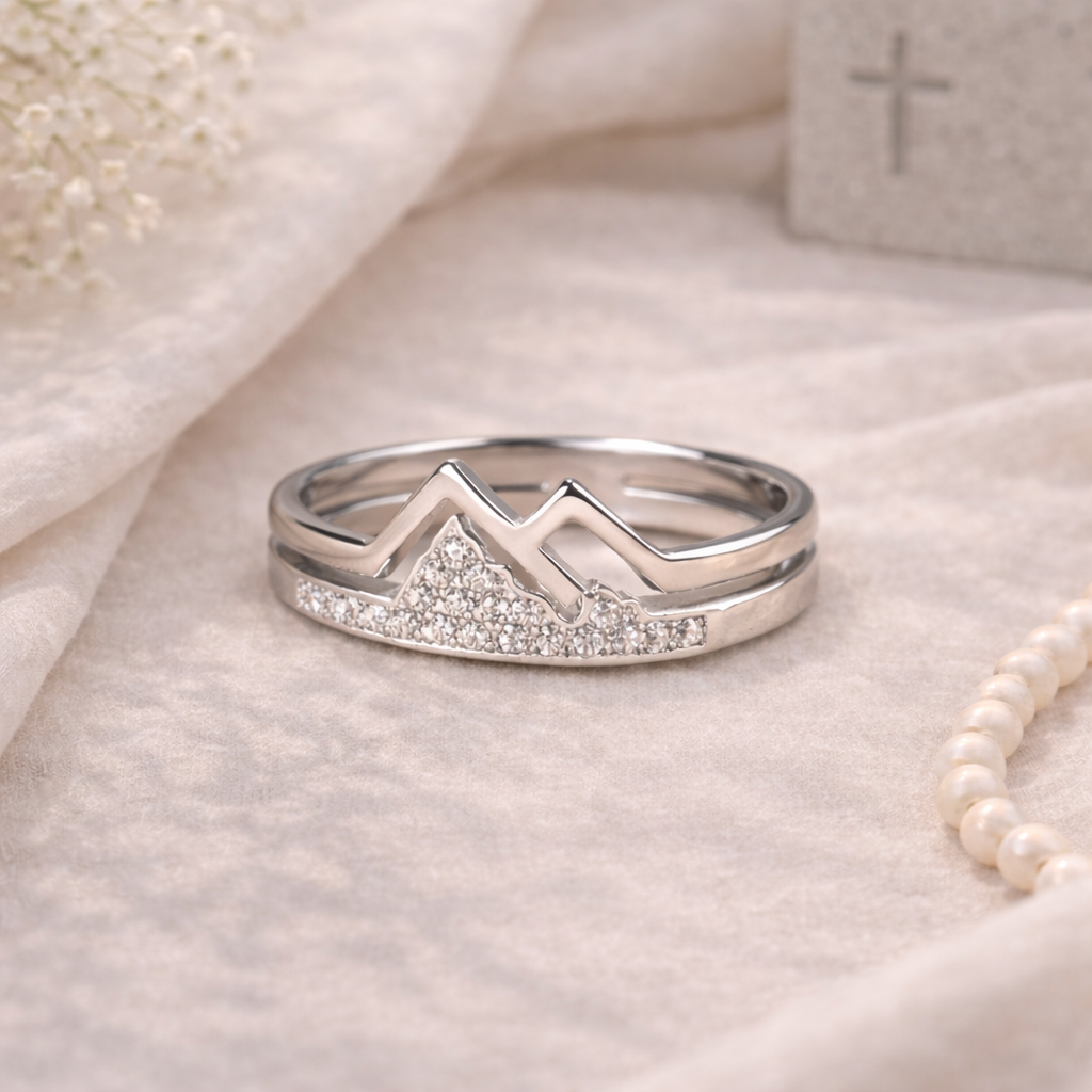 Mountain Zirconia Ring | Stainless Steel