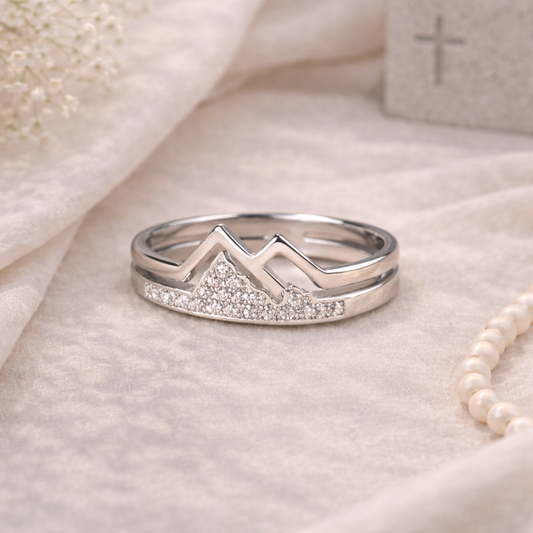Mountain Zirconia Ring | Stainless Steel