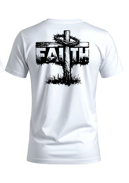Faith Statement White Men's T-Shirt | Bold & Unshaken