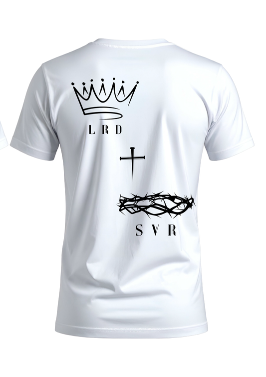 LRD to SVR Men’s White T-Shirt | Crown to Cross