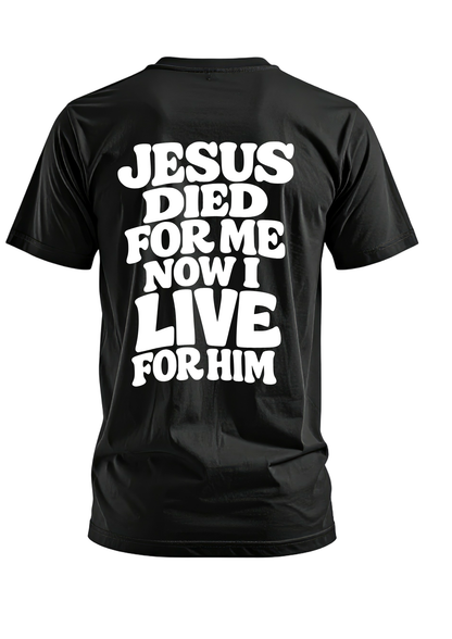 Jesus Died for Me Men’s Black T-Shirt | Statement of Faith